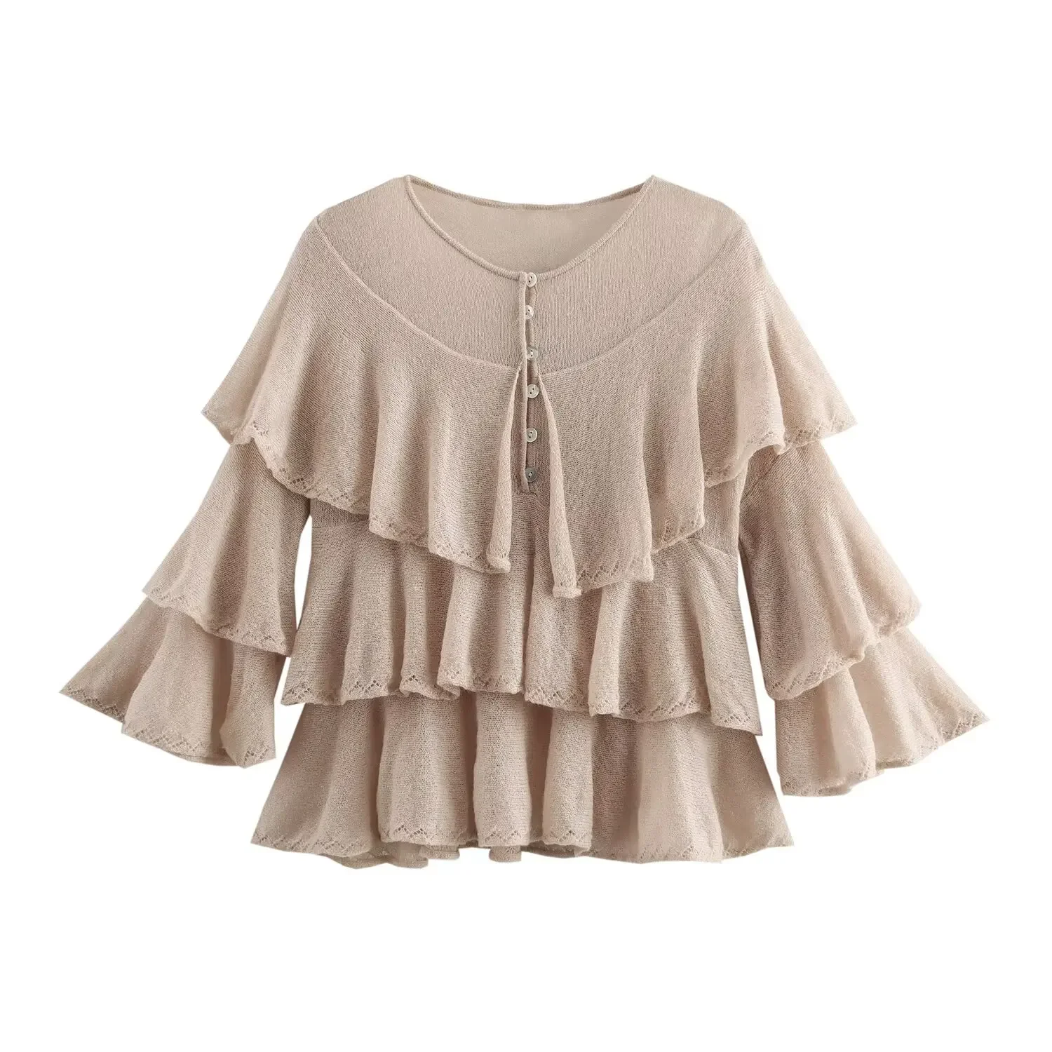 Casual Pullovers Women Sweater Ruffles Loose Long Sleeve Top Knitwear Outerwears Female Clothing
Casual Pullovers Women Sweater Ruffles Loose Long Sleeve Top Knitwear Outerwears Female Clothing