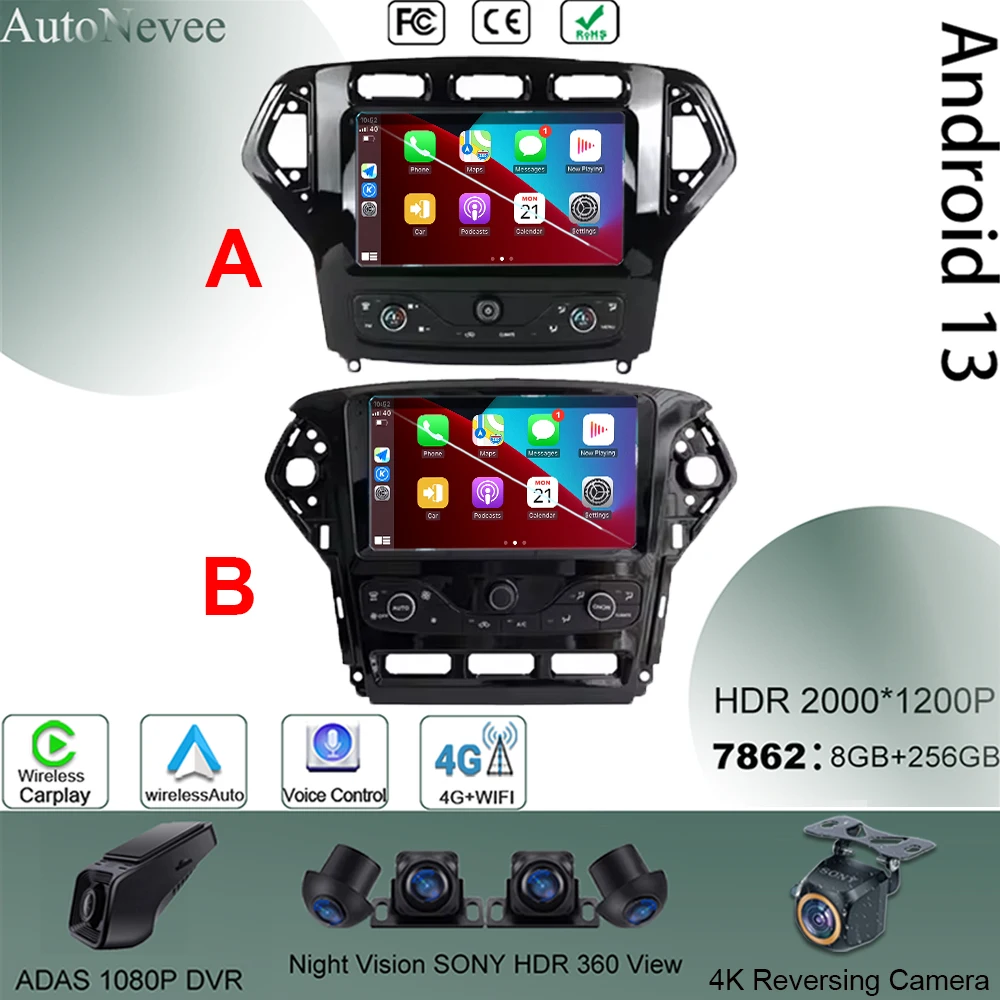 Autostereo для Ford Mondeo MK4 2007-2014 Автомобильный мультимедийный видеоплеер GPS-навигация Радио Android 13 Авто Carplay стереоголовка
Autostereo для Ford Mondeo MK4 2007-2014 Автомобильный мультимедийный видеоплеер GPS-навигация Радио Android 13 Авто Carplay стереоголовка
