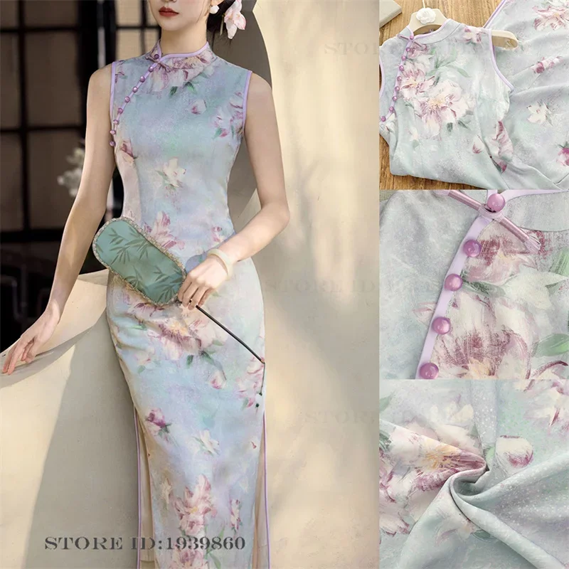 New Chinese Style Long Cheongsam Hanfu Sexy Print Flower Sleveless Womens Qipao Chinese Dress Oriental Clothing Vintage Vestidos
New Chinese Style Long Cheongsam Hanfu Sexy Print Flower Sleveless Womens Qipao Chinese Dress Oriental Clothing Vintage Vestidos