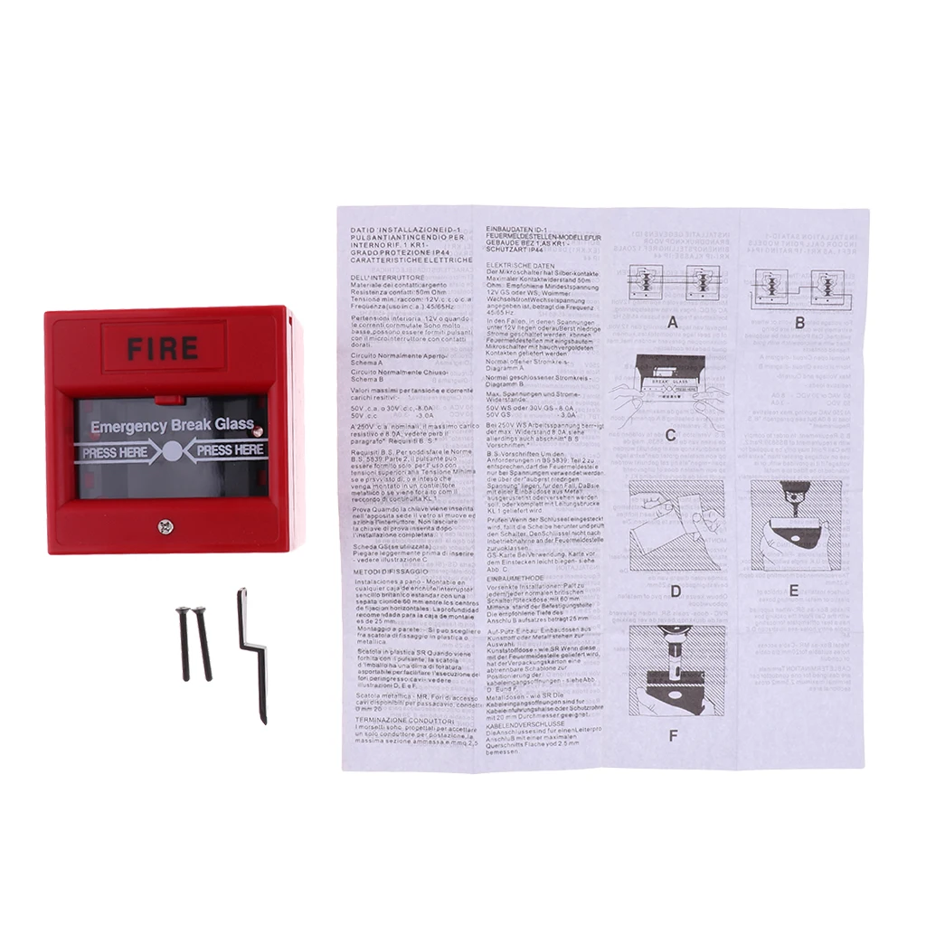 Red Fire Emergency Exit Alarm Break Glass Release Security Plastic Panel for Home Safety Protection
Red Fire Emergency Exit Alarm Break Glass Release Security Plastic Panel for Home Safety Protection
