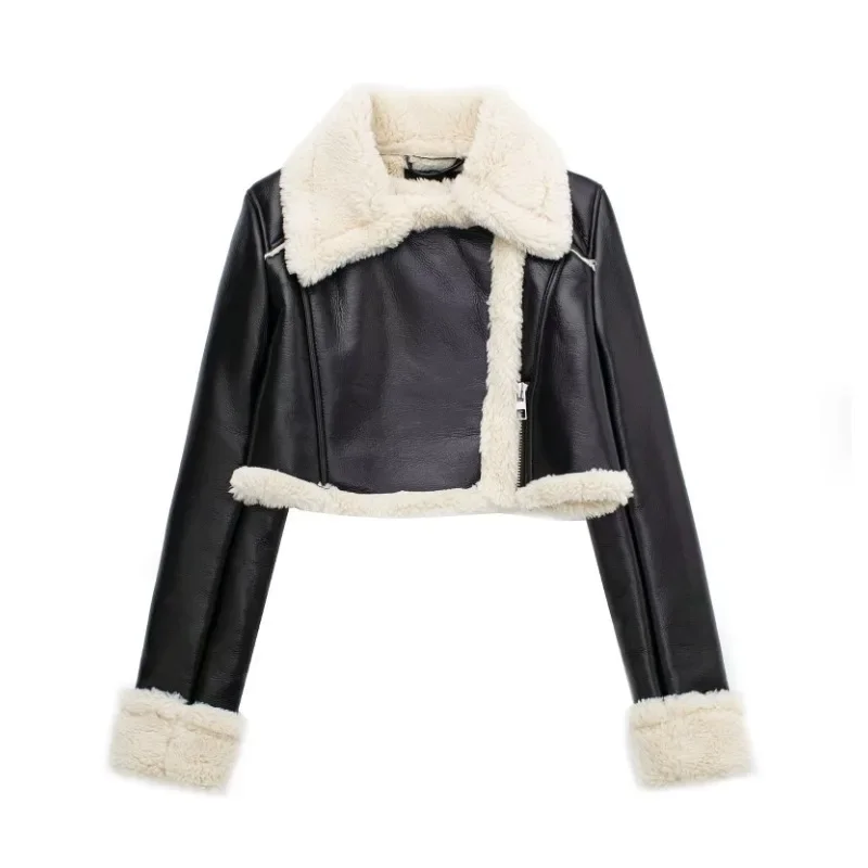Women's Plush Short Leather Jackets Motorcycle Leather Jacket Suede Jacket Winter Coat Leather Jacket with fur Female Skin Coats
Women's Plush Short Leather Jackets Motorcycle Leather Jacket Suede Jacket Winter Coat Leather Jacket with fur Female Skin Coats