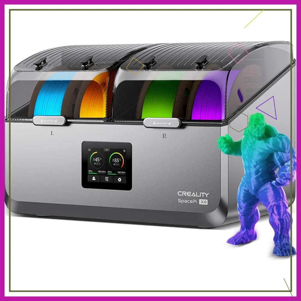 4-Roll Filament Dryer 110W PTC Heater 360° Rapid Heating LCD Touch Screen One-Key Operation for PLA PETG ABS TPU Nylon
4-Roll Filament Dryer 110W PTC Heater 360° Rapid Heating LCD Touch Screen One-Key Operation for PLA PETG ABS TPU Nylon