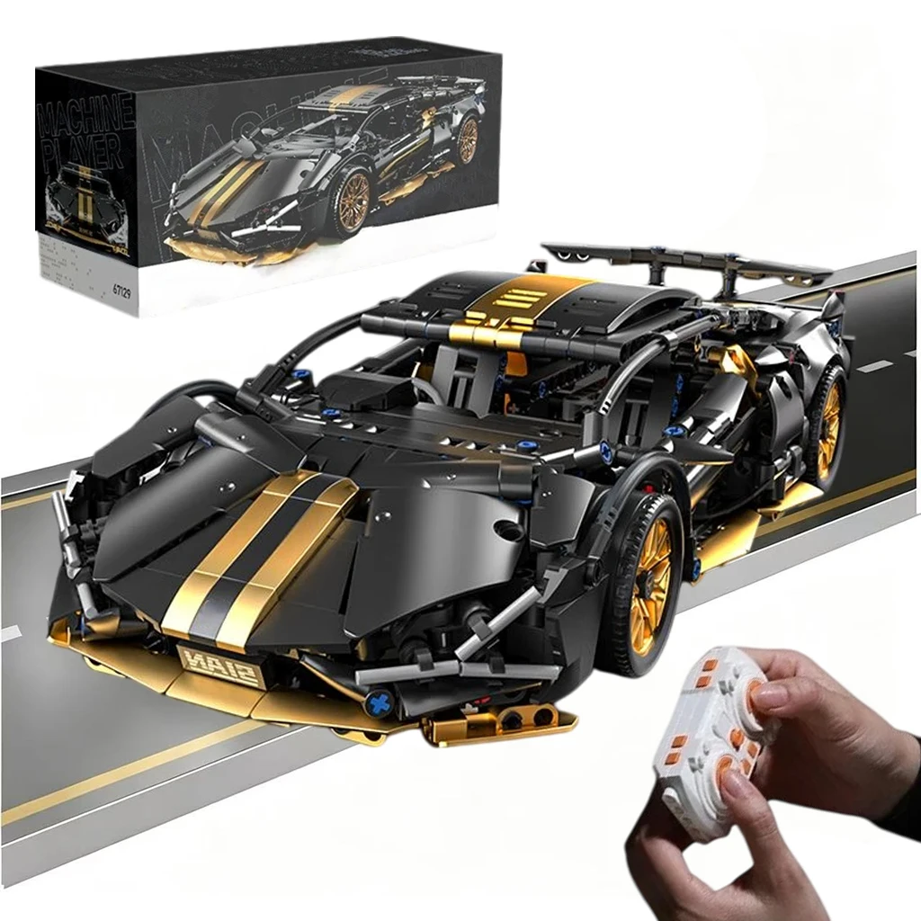 US Stock 1:14 RC Technical Supercar, Black Gold SVJ 1280PCS Building Blocks with Motor, Remote Control Hobby Gift for Teens Men
US Stock 1:14 RC Technical Supercar, Black Gold SVJ 1280PCS Building Blocks with Motor, Remote Control Hobby Gift for Teens Men