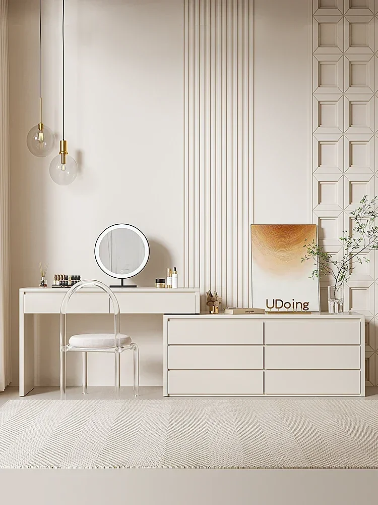 Bucket cabinet, dressing table, integrated bedroom storage, cream wind bed, tail cabinet, modern and minimalist corner dressing
Bucket cabinet, dressing table, integrated bedroom storage, cream wind bed, tail cabinet, modern and minimalist corner dressing