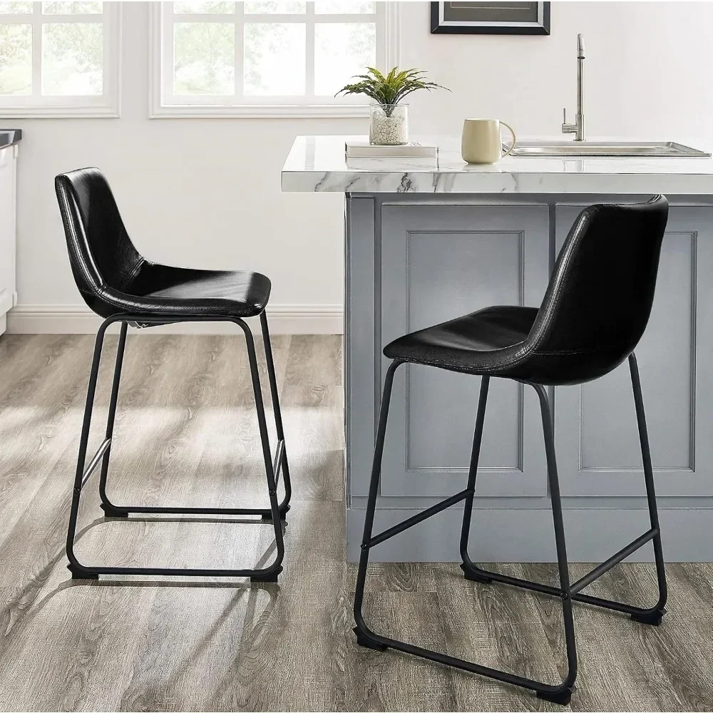 Bar Stools,Modern Counter Height Bar Stools,Faux Leather Barstool with Back and Metal Leg, Armless Bar Chairs for Kitchen Island
Bar Stools,Modern Counter Height Bar Stools,Faux Leather Barstool with Back and Metal Leg, Armless Bar Chairs for Kitchen Island