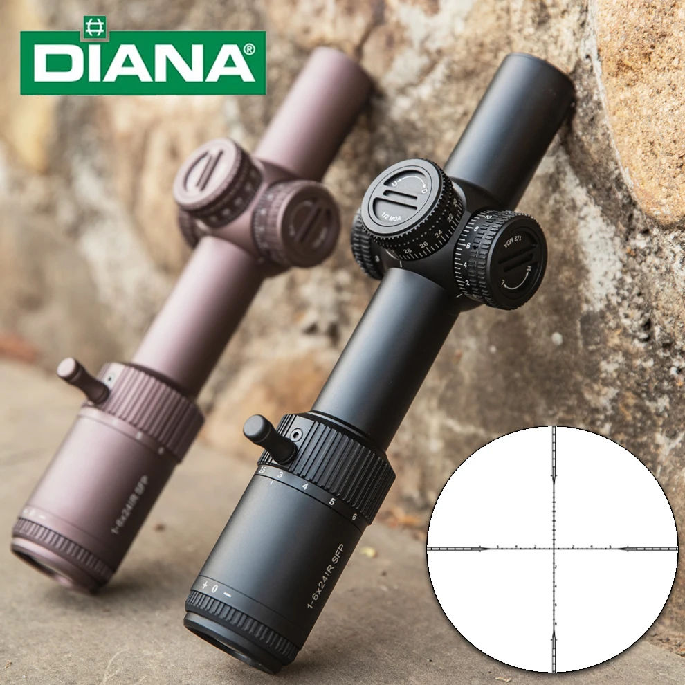 DIANA 1-6x24 Thin Wall SFP IR Optical Sight ,Dual Colors Scope for Outdoor Sports
DIANA 1-6x24 Thin Wall SFP IR Optical Sight ,Dual Colors Scope for Outdoor Sports