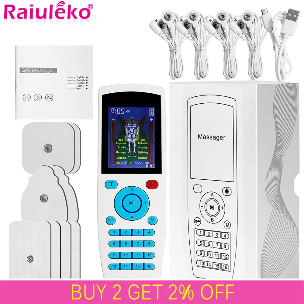 EMS Tens Massager 16 Modes 20 Intensity Muscle Stimulator Electrical Pulse Acupuncture Full Body Relax Pain Relief Health Care
EMS Tens Massager 16 Modes 20 Intensity Muscle Stimulator Electrical Pulse Acupuncture Full Body Relax Pain Relief Health Care