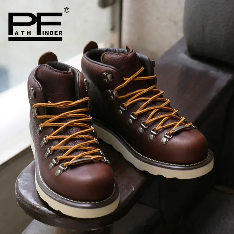 pf Fashion Genuine Leather Motorcycle Boots Men's Hiking Work Boots Women Ankle Western Boots Non-slip Round Toe
pf Fashion Genuine Leather Motorcycle Boots Men's Hiking Work Boots Women Ankle Western Boots Non-slip Round Toe