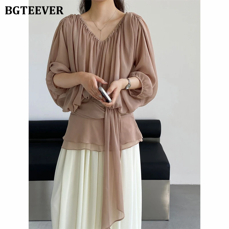BGTEEVER French-style Tie-waist Pleated Shirt for Women, Summer Loose Mid-sleeve Blouse Female
BGTEEVER French-style Tie-waist Pleated Shirt for Women, Summer Loose Mid-sleeve Blouse Female