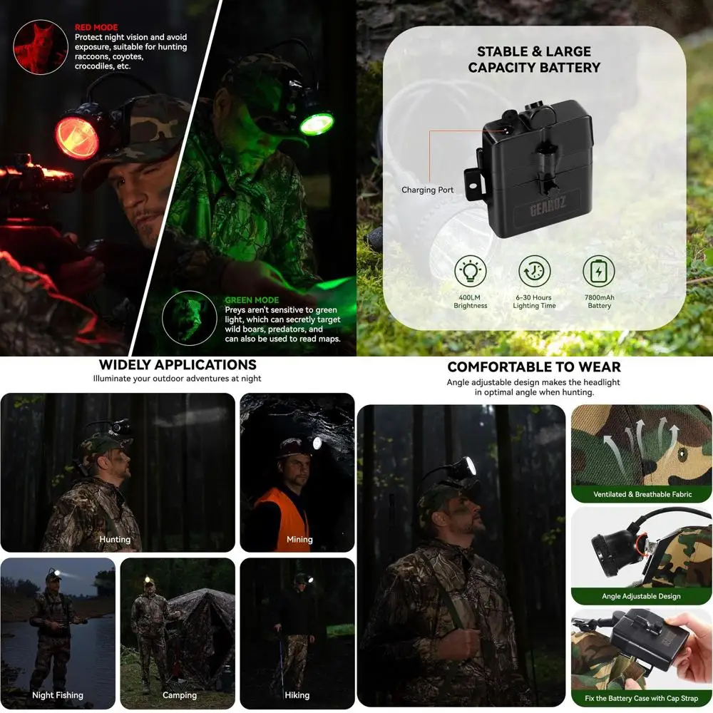 400 Lumens Rechargeable Headlamp for Hunting, 4 Modes, Waterproof, Ideal for Coyotes, Hogs, Predators, Camping, Hiking, Fishing
400 Lumens Rechargeable Headlamp for Hunting, 4 Modes, Waterproof, Ideal for Coyotes, Hogs, Predators, Camping, Hiking, Fishing