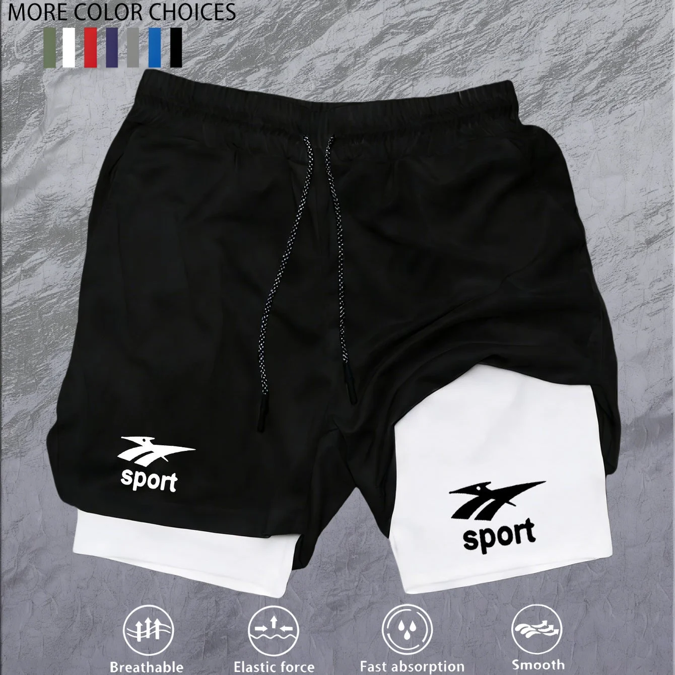 2-in-1 running shorts, suitable for men's fitness leggings, with phone pocket and simple letter print for summer sports pants
2-in-1 running shorts, suitable for men's fitness leggings, with phone pocket and simple letter print for summer sports pants