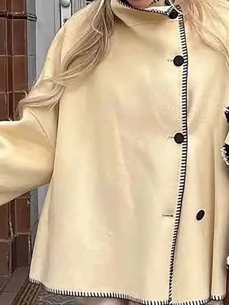 High Street карманная модная верхняя одежда осень-зима женская однобортная куртка с воротником-стойкой простое однотонное свободное пальто с длинными рукавами
High Street карманная модная верхняя одежда осень-зима женская однобортная куртка с воротником-стойкой простое однотонное свободное пальто с длинными рукавами