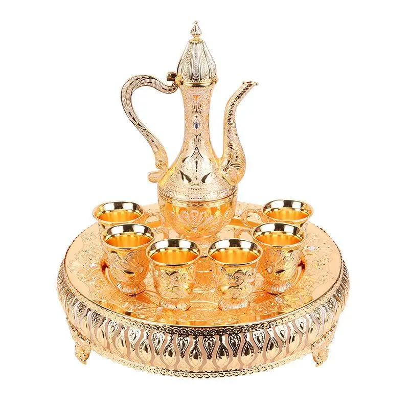 Tea Cups Kit Drinking Kettle Turkish Coffe Set Container Retro Style Zinc Alloy Craft Pot Metal Decor
Tea Cups Kit Drinking Kettle Turkish Coffe Set Container Retro Style Zinc Alloy Craft Pot Metal Decor