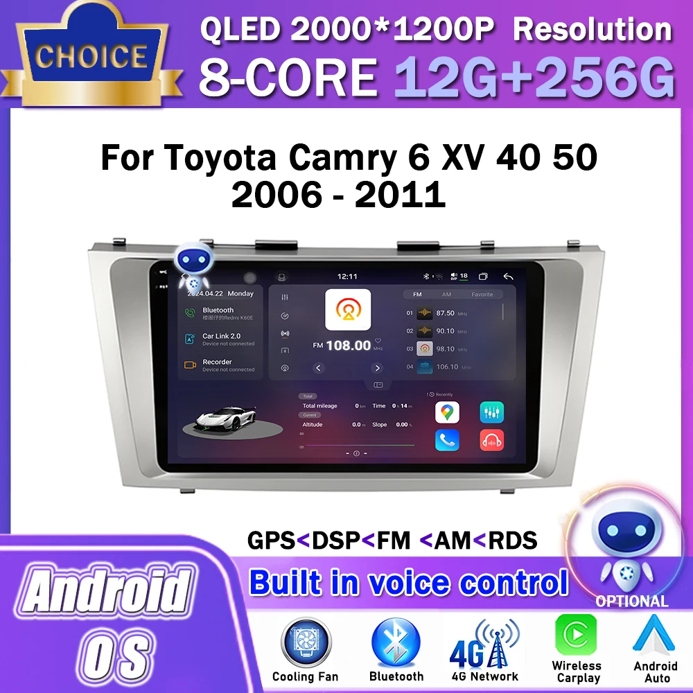 9 inch Android OS Car Radio Multimedia Stereo Player for Toyota Camry 6 XV 40 50 2006 - 2011 Carplay GPS Navigation DSP WiFi 
9 inch Android OS Car Radio Multimedia Stereo Player for Toyota Camry 6 XV 40 50 2006 - 2011 Carplay GPS Navigation DSP WiFi