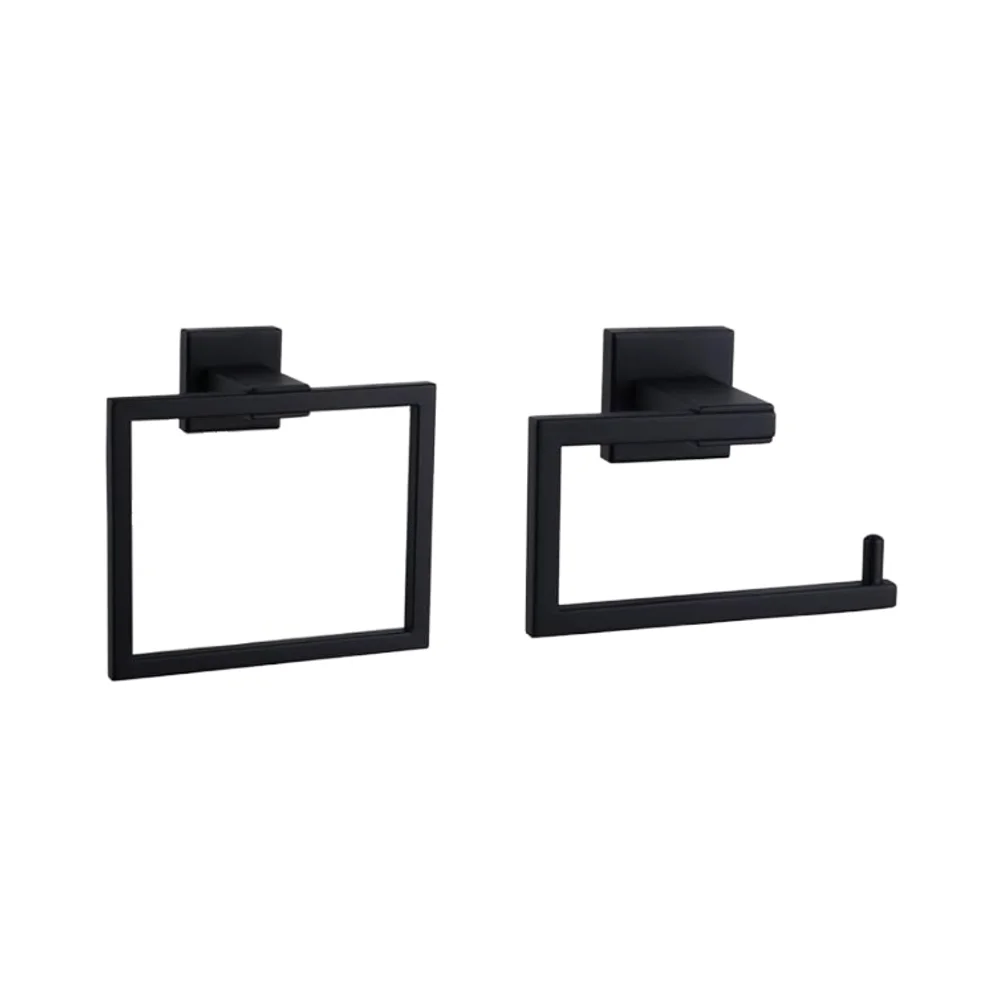 Matte Black SUS 304 Stainless Steel Wall Mounted Bathroom Accessories Kit 2-Piece Hardware Set Towel Ring Toilet Paper Holder
Matte Black SUS 304 Stainless Steel Wall Mounted Bathroom Accessories Kit 2-Piece Hardware Set Towel Ring Toilet Paper Holder