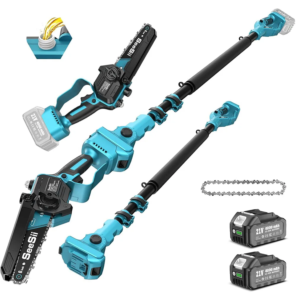 Seesii аккумуляторная 6-дюймовая удлинительная пила, электрическая бензопила, садовые инструменты для обрезки для Makita, аккумуляторный штифт 18 В
Seesii аккумуляторная 6-дюймовая удлинительная пила, электрическая бензопила, садовые инструменты для обрезки для Makita, аккумуляторный штифт 18 В