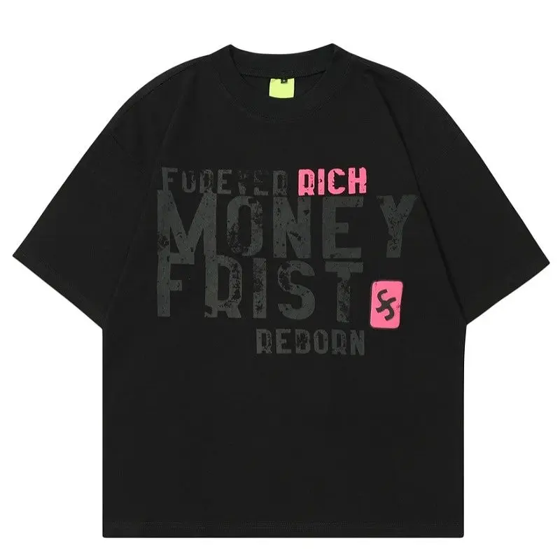Hip-hop American retro Y2K contrasting letter short-sleeved T-shirt for men women ins design niche loose trendy half-sleeved top
Hip-hop American retro Y2K contrasting letter short-sleeved T-shirt for men women ins design niche loose trendy half-sleeved top