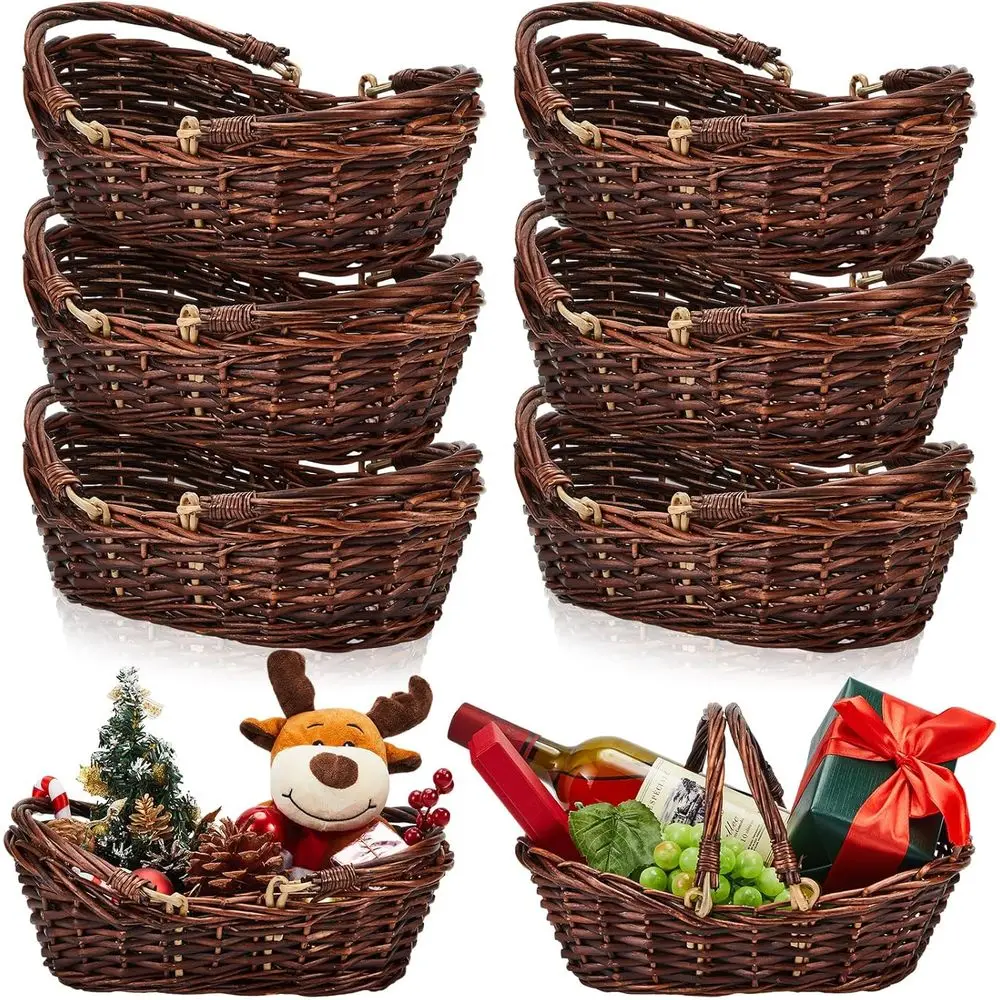 6-Piece Wicker Picnic Basket with Handle, Ideal for Garden Harvest, Easter Eggs, Candy, and Storage, Perfect for Wedding Gifts (
6-Piece Wicker Picnic Basket with Handle, Ideal for Garden Harvest, Easter Eggs, Candy, and Storage, Perfect for Wedding Gifts (