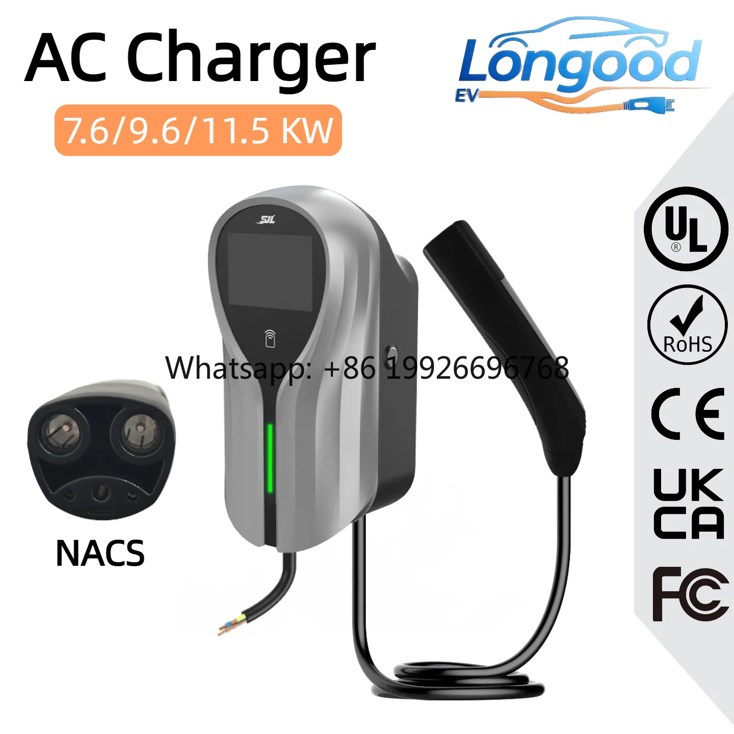 WiFi APP 4G OCPP NACS AC EV Wallbox Charger 7.6KW -9.6KW- 11.5KW Screen Display IP65
WiFi APP 4G OCPP NACS AC EV Wallbox Charger 7.6KW -9.6KW- 11.5KW Screen Display IP65