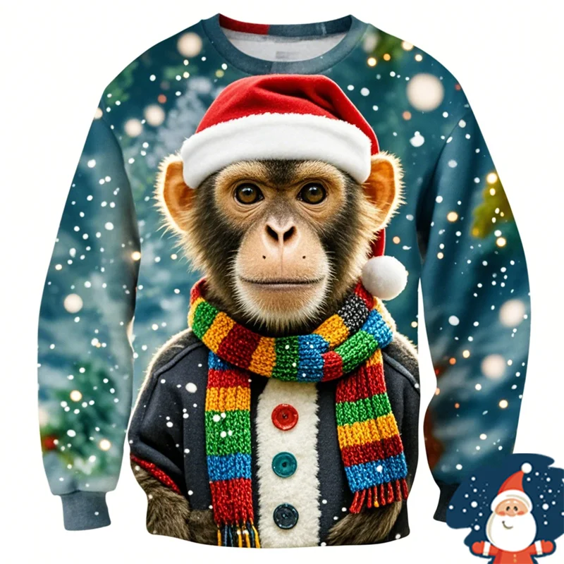 2025 New Funny Monkey Ugly Christmas Sweater Women Men Pullover Tops Xmas Cartoon Anime Couple Holiday Party Hoodie Sweatshirt
2025 New Funny Monkey Ugly Christmas Sweater Women Men Pullover Tops Xmas Cartoon Anime Couple Holiday Party Hoodie Sweatshirt