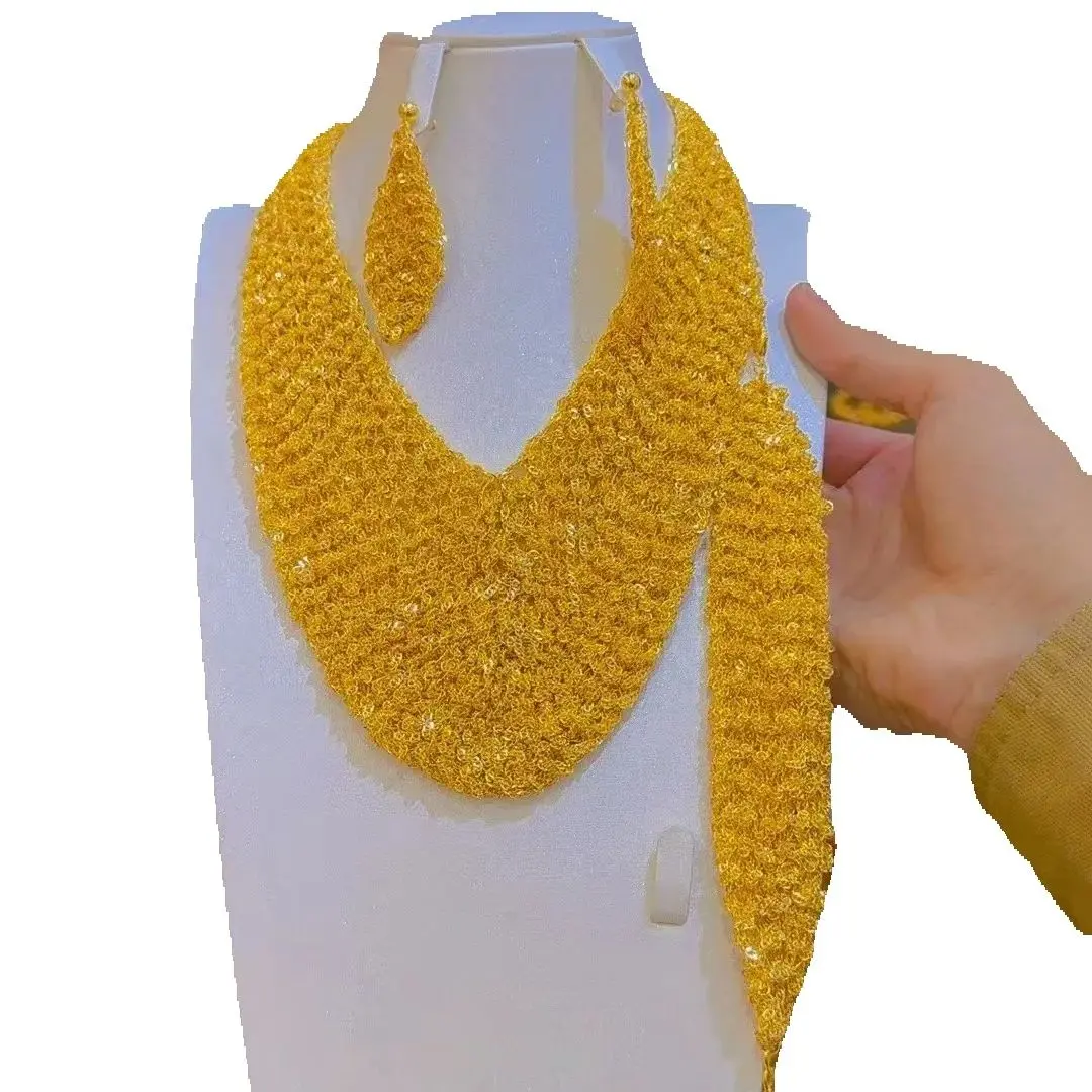 Dubai Middle East 24K Gold Plated Necklace Earrings Bracelet for Women's High End Wedding Party Gift Jewelry Set YY10563
Dubai Middle East 24K Gold Plated Necklace Earrings Bracelet for Women's High End Wedding Party Gift Jewelry Set YY10563