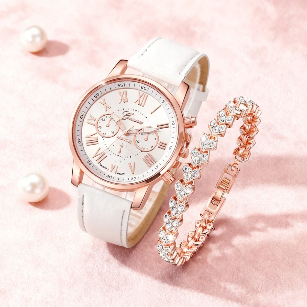 2pcs/Set-Fashionable and Exquisite Women's Watch Casual Leather Strap Quartz Watch Rhinestone Bracelet Set (box Not Included)
2pcs/Set-Fashionable and Exquisite Women's Watch Casual Leather Strap Quartz Watch Rhinestone Bracelet Set (box Not Included)