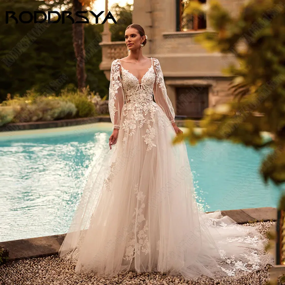 RODDRSYA V Neck Tulle Wedding Dress 2025 Detachable Sleeve Lace Applique Backless Elegant Bride Dress A Line Gowns Customized
RODDRSYA V Neck Tulle Wedding Dress 2025 Detachable Sleeve Lace Applique Backless Elegant Bride Dress A Line Gowns Customized