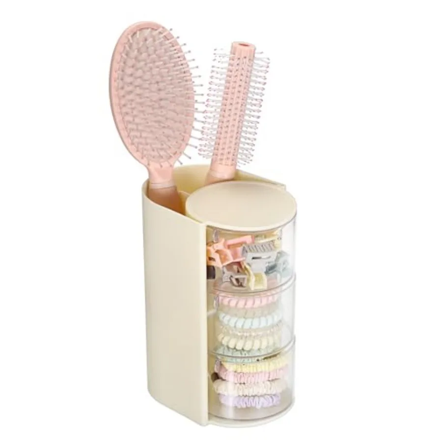 Plastic Hair Accessories Organizer with Hair Brush Holder Spinning Makeup Storage Container for Vanity Bathroom Countertop
Plastic Hair Accessories Organizer with Hair Brush Holder Spinning Makeup Storage Container for Vanity Bathroom Countertop