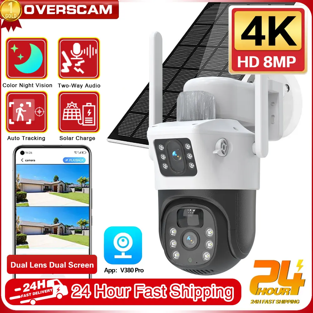4K 8MP V380 Pro 4G Dual Lens Solar Camera 24 Hour Recording Two-Way Audio Wireless PTZ Camera Outdoor Waterproof 4G Solar Camera
4K 8MP V380 Pro 4G Dual Lens Solar Camera 24 Hour Recording Two-Way Audio Wireless PTZ Camera Outdoor Waterproof 4G Solar Camera