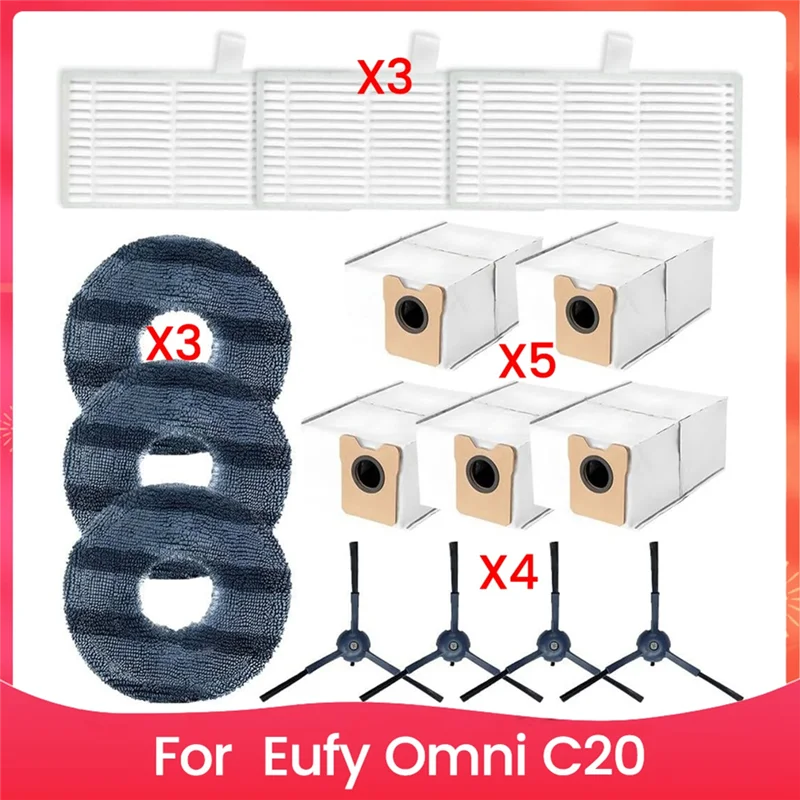 For Eufy Omni C20 Robot Vacuum Cleaner Side Brush Hepa Filter Mop Cloth Dust Bags Replacement Parts-AA26
For Eufy Omni C20 Robot Vacuum Cleaner Side Brush Hepa Filter Mop Cloth Dust Bags Replacement Parts-AA26