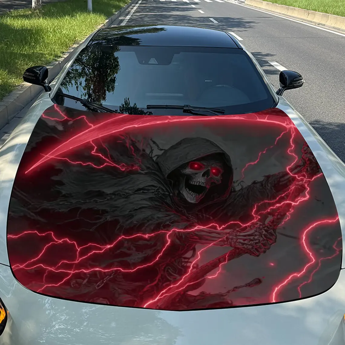 Наклейка на капот автомобиля Lightning Death Reaper с готическим цветочным рисунком черепа, прочная виниловая упаковка из ПВХ для повышенной защиты и
Наклейка на капот автомобиля Lightning Death Reaper с готическим цветочным рисунком черепа, прочная виниловая упаковка из ПВХ для повышенной защиты и