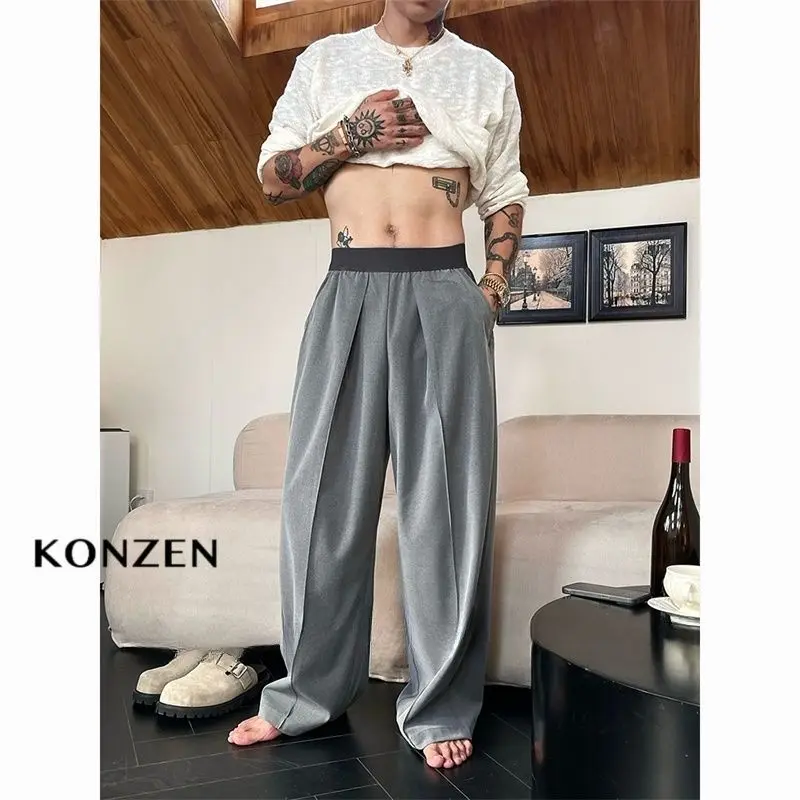 Contrast color elastic waist trousers men's and women's casual pants simple ice pants summer loose wide-leg trousers tide
Contrast color elastic waist trousers men's and women's casual pants simple ice pants summer loose wide-leg trousers tide