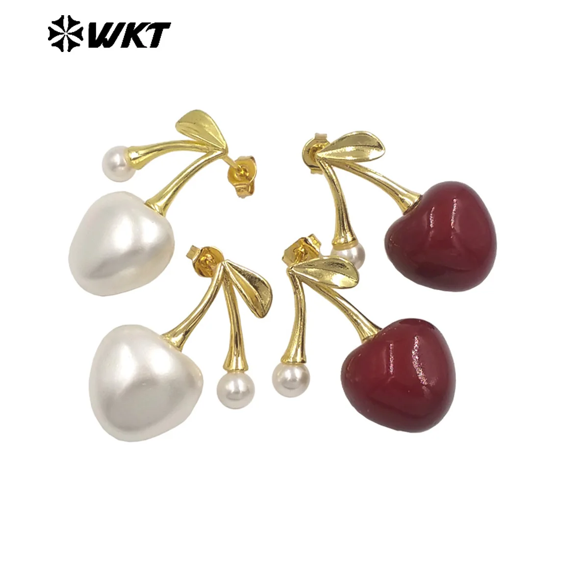 WT-ME122 Exquisite Cherry Design Women Earrings Yellow Brass With Drop Oil Gold Plated Red And White Color Good Quality Jewelry
WT-ME122 Exquisite Cherry Design Women Earrings Yellow Brass With Drop Oil Gold Plated Red And White Color Good Quality Jewelry