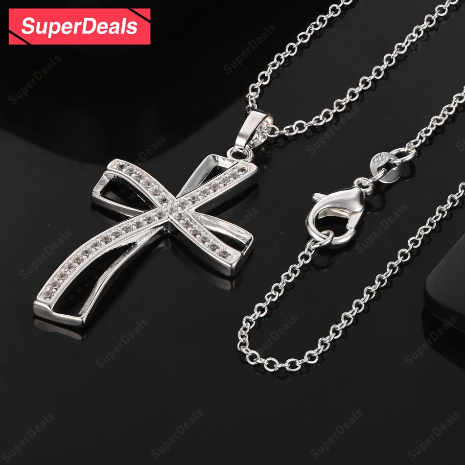 SuperDeals AAA Zircon 925 Sterling Silver Cross Pendant Necklace Fashion Party Classic Luxury Pretty Jewelry 16-30 Inch
SuperDeals AAA Zircon 925 Sterling Silver Cross Pendant Necklace Fashion Party Classic Luxury Pretty Jewelry 16-30 Inch