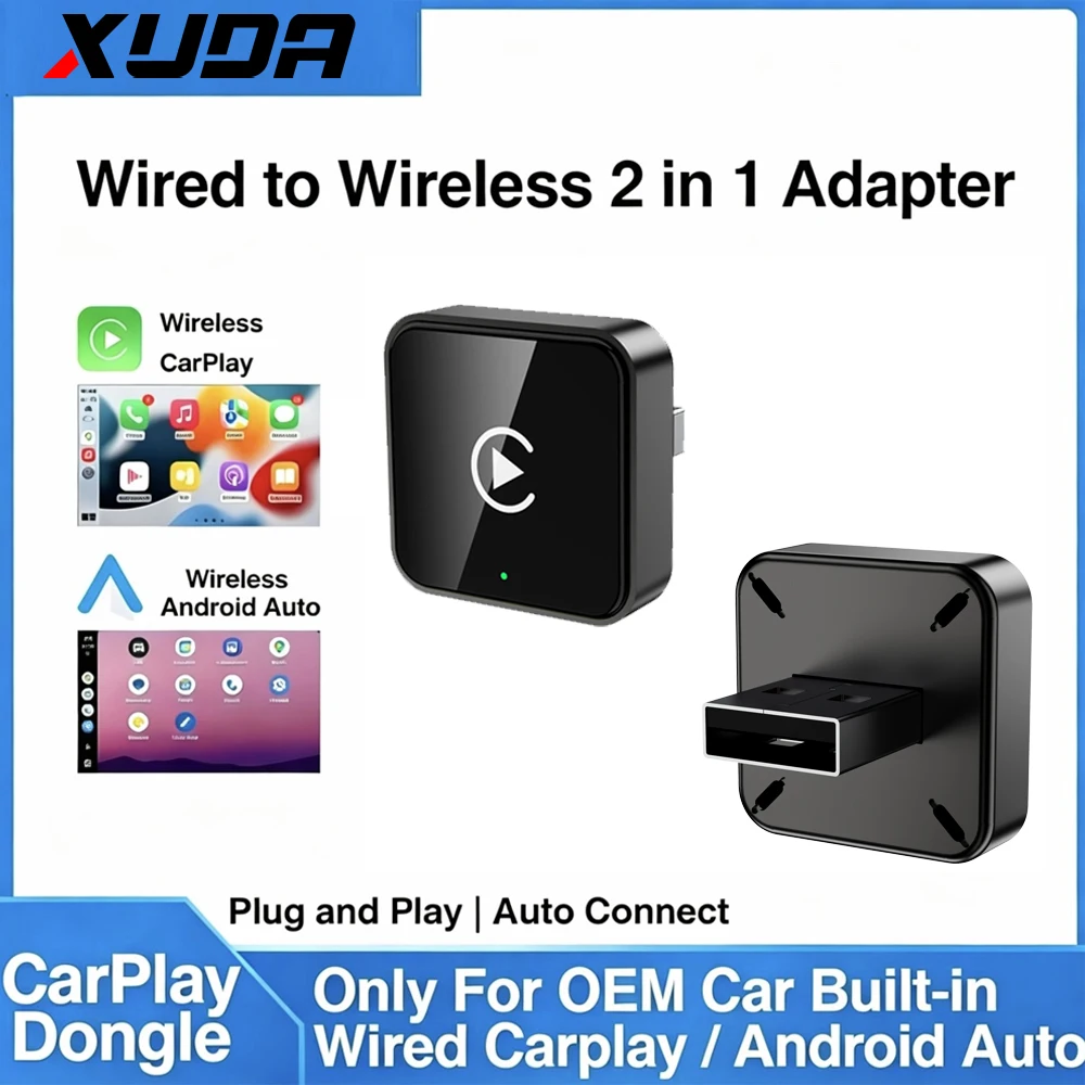 New Wireless CarPlay Android Auto Adapter USB Dongle Smart Mini Box Plug And Play Universal For VW Toyota Nissan Honda Ford Benz
New Wireless CarPlay Android Auto Adapter USB Dongle Smart Mini Box Plug And Play Universal For VW Toyota Nissan Honda Ford Benz