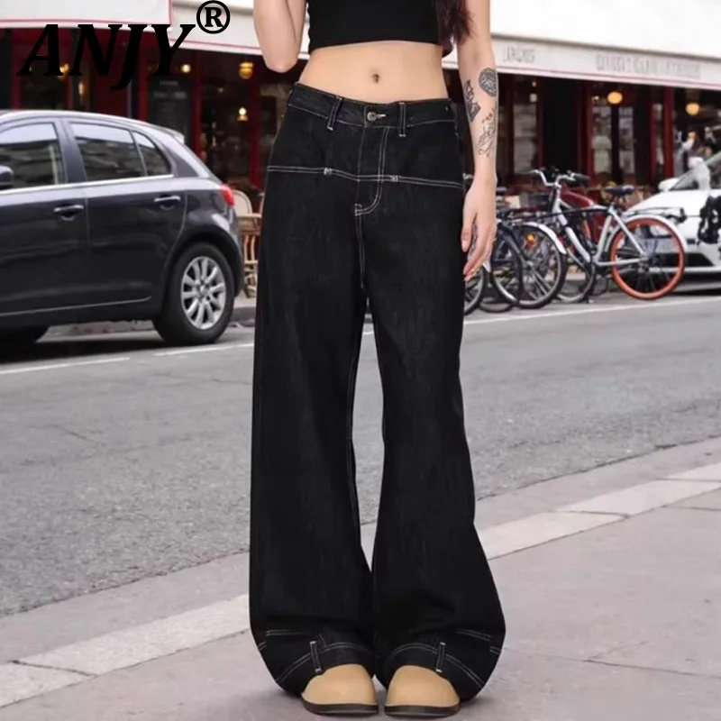 ANJY Spring Autumn New Women High Street Distressed Washed Design Inverted Pocket Denim Pants Tide Fashion Wide Leg Jeans A22270
ANJY Spring Autumn New Women High Street Distressed Washed Design Inverted Pocket Denim Pants Tide Fashion Wide Leg Jeans A22270