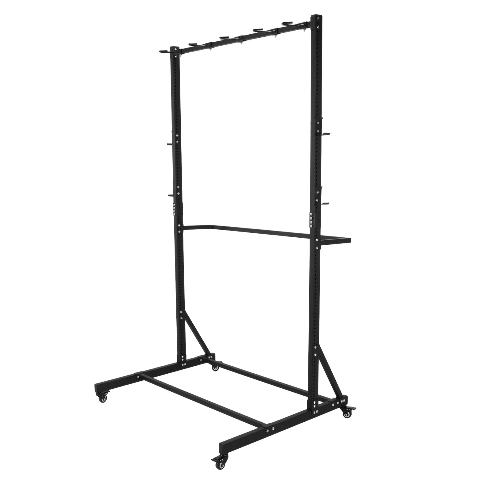 Heavy-Duty Bike Holder with Locking Casters & 6 Hooks Floor Bike Storage Rack Holds Up To 5 Bikes Height Adjustable for Garage
Heavy-Duty Bike Holder with Locking Casters & 6 Hooks Floor Bike Storage Rack Holds Up To 5 Bikes Height Adjustable for Garage