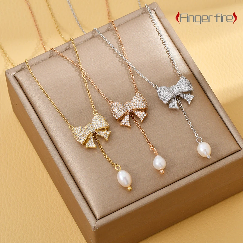 Fashion Gold Plated Bow Necklace for Women Anniversary Gift Beach Party Jewelry Quality Working Noble
Fashion Gold Plated Bow Necklace for Women Anniversary Gift Beach Party Jewelry Quality Working Noble