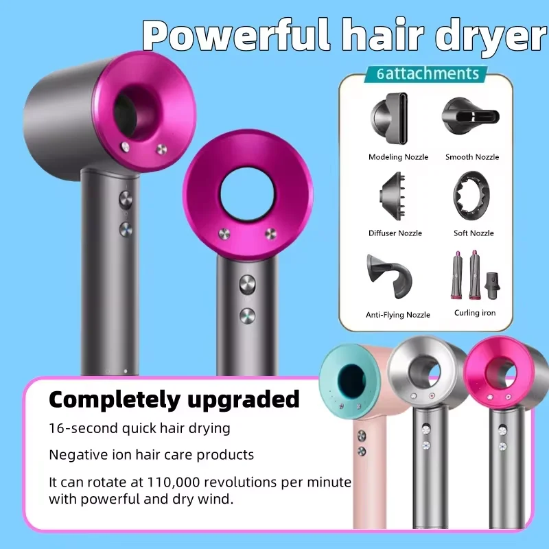 Высокоскоростной безлопастной фен для домашнего использования 2026 с отрицательными ионами, быстрая сушка, с насадкой для завивки, портативный профессиональный фен
Высокоскоростной безлопастной фен для домашнего использования 2026 с отрицательными ионами, быстрая сушка, с насадкой для завивки, портативный профессиональный фен