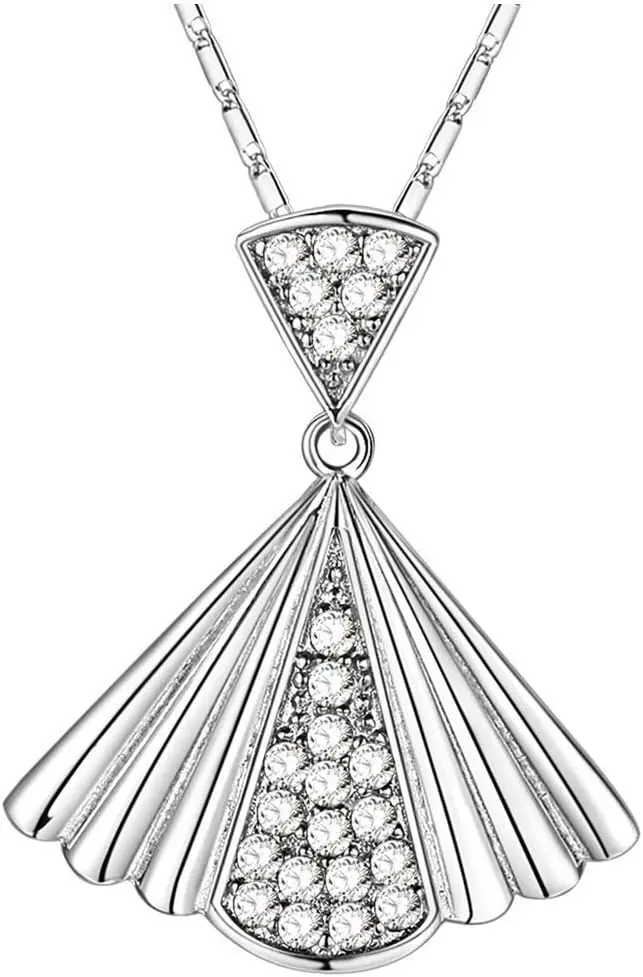 Pendant Elegant White Gold Plated Necklace Zirconia Fan Shaped Model Design,Colour:White Gold (Color : White Gold)
Pendant Elegant White Gold Plated Necklace Zirconia Fan Shaped Model Design,Colour:White Gold (Color : White Gold)