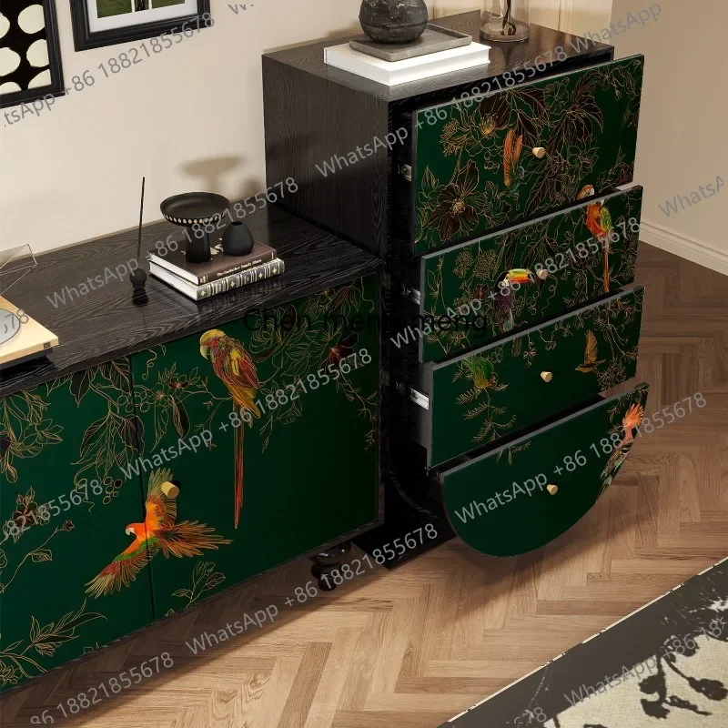 E182 French retro style, solid wood porch cabinet, antique art painted storage decorative cabinet in the living room
E182 French retro style, solid wood porch cabinet, antique art painted storage decorative cabinet in the living room