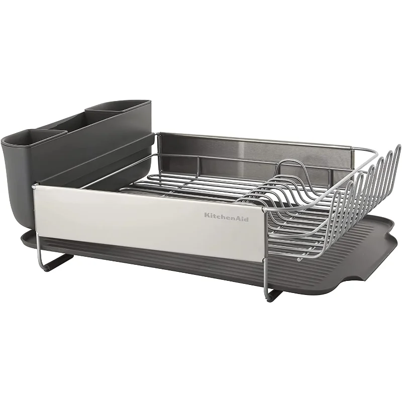 Large Capacity, Fully Size Self Draining Rust Resistatant Satin Coated Dish Rack with Removable Flatware Caddy 20.47-Inch, Gray
Large Capacity, Fully Size Self Draining Rust Resistatant Satin Coated Dish Rack with Removable Flatware Caddy 20.47-Inch, Gray