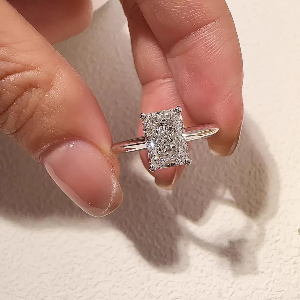Solid 14K White gold Ring Lab grown dimaond ring IGI Radiant 1 2 3 4cut D VS1 Wedding engagement ring Fashion Ring
Solid 14K White gold Ring Lab grown dimaond ring IGI Radiant 1 2 3 4cut D VS1 Wedding engagement ring Fashion Ring