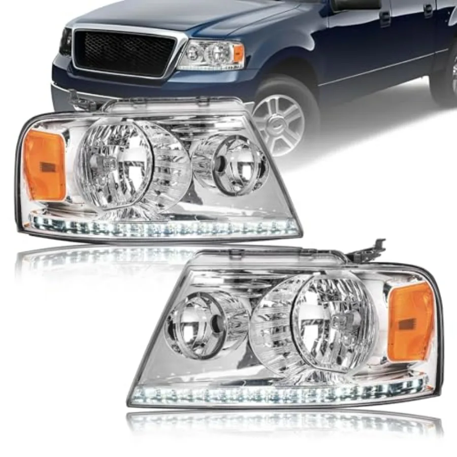 Фары Fulux со светодиодной планкой для передних фонарей Lincoln Mark LT 04-08 F150 06-08 Замените хромированный корпус Янтарный отражатель
Фары Fulux со светодиодной планкой для передних фонарей Lincoln Mark LT 04-08 F150 06-08 Замените хромированный корпус Янтарный отражатель