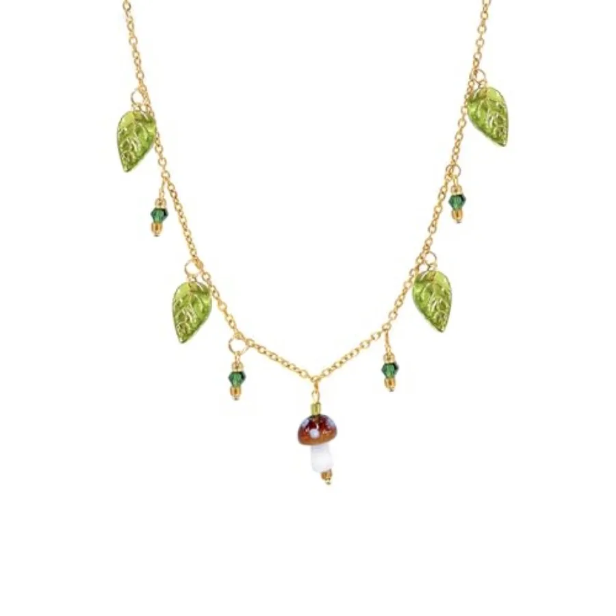 Mushroom Green Leaf Choker Necklace for Women Glass Glaze Red Mushroom Charm Pendant Necklaces Adjustable Chain Fashion Jewelry
Mushroom Green Leaf Choker Necklace for Women Glass Glaze Red Mushroom Charm Pendant Necklaces Adjustable Chain Fashion Jewelry