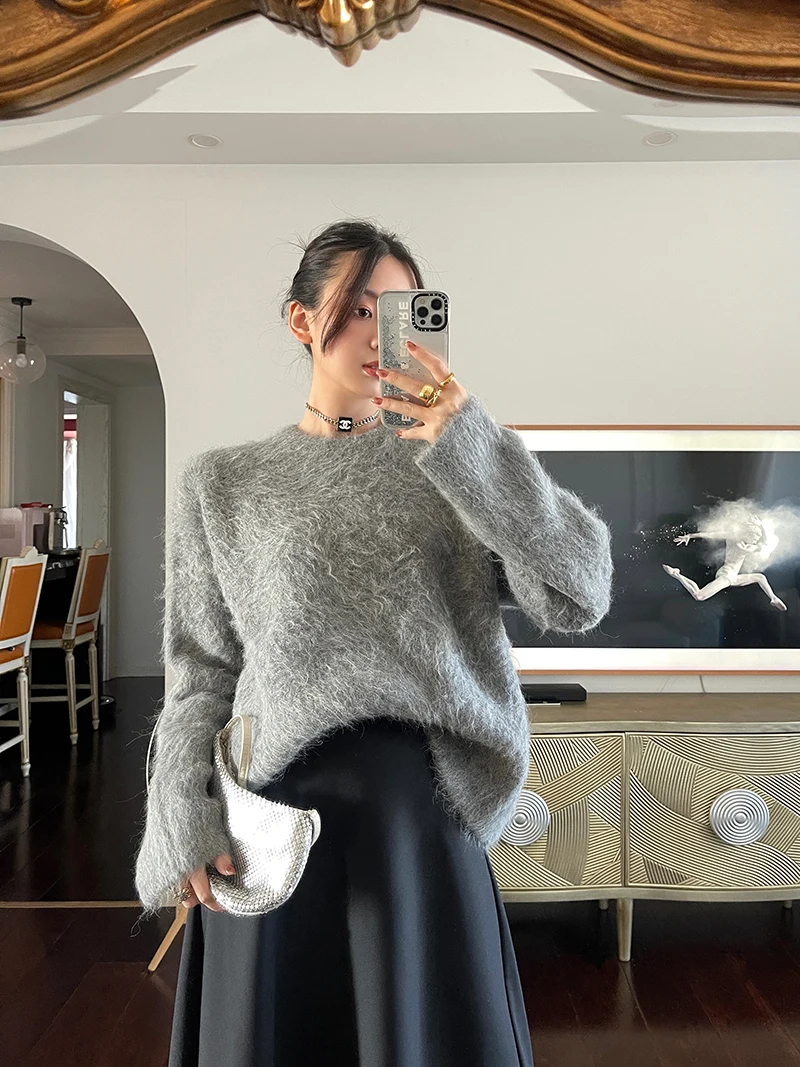 Женский свитер Les Ruelle из альпаки, свободный крой, круглый вырез, вязаный, теплый, утолщенный, осенне-зимний, повседневный, однотонный
Женский свитер Les Ruelle из альпаки, свободный крой, круглый вырез, вязаный, теплый, утолщенный, осенне-зимний, повседневный, однотонный