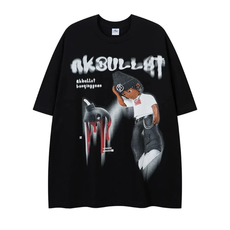 Pure Cotton T-shirts for Man High Street Cartoon Printed Graphic Tops Tees Summer New Casual O-neck Short Sleeve T Shirts Male
Pure Cotton T-shirts for Man High Street Cartoon Printed Graphic Tops Tees Summer New Casual O-neck Short Sleeve T Shirts Male