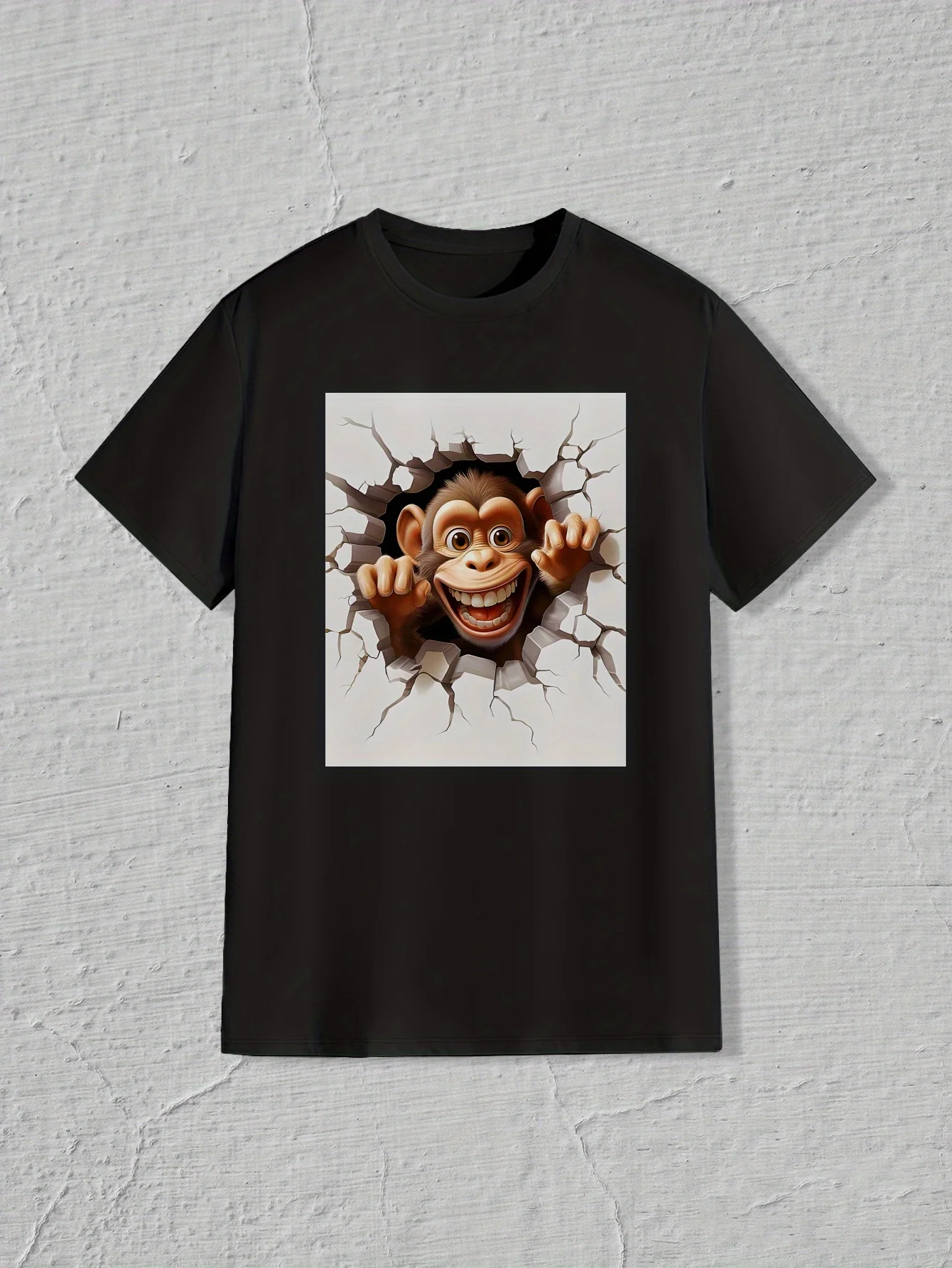 Men'S Casual Cartoon Monkey 3D Wall Print T-Shirt & Shorts Set - Black, Comfortable Loungewear with Pockets
Men'S Casual Cartoon Monkey 3D Wall Print T-Shirt & Shorts Set - Black, Comfortable Loungewear with Pockets