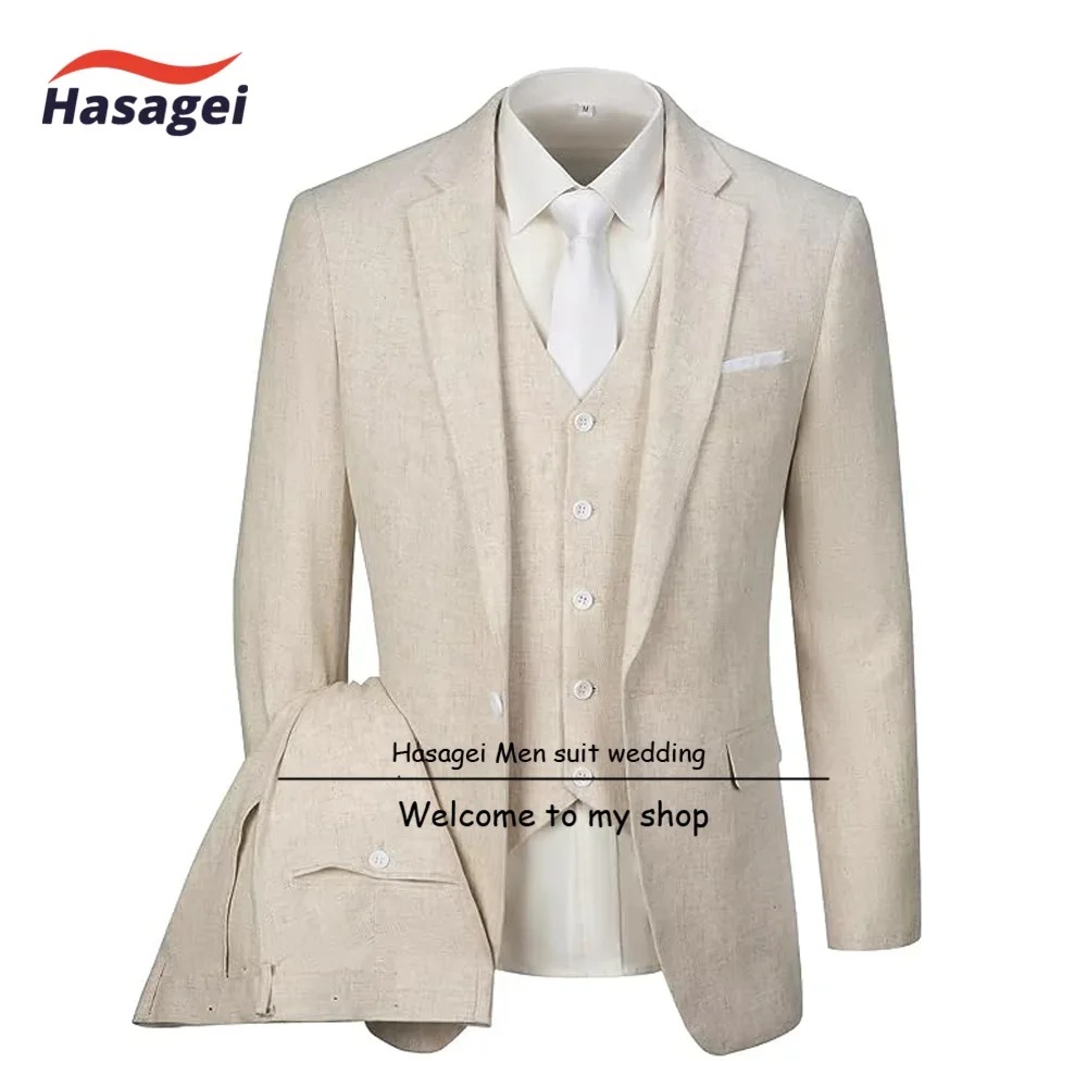 Men's 3-Piece Linen Suit Casual Slim Fit Vintage Suits Groomsmen Tuxedos Wedding Summer Beach Prom Blazer Pants Set
Men's 3-Piece Linen Suit Casual Slim Fit Vintage Suits Groomsmen Tuxedos Wedding Summer Beach Prom Blazer Pants Set