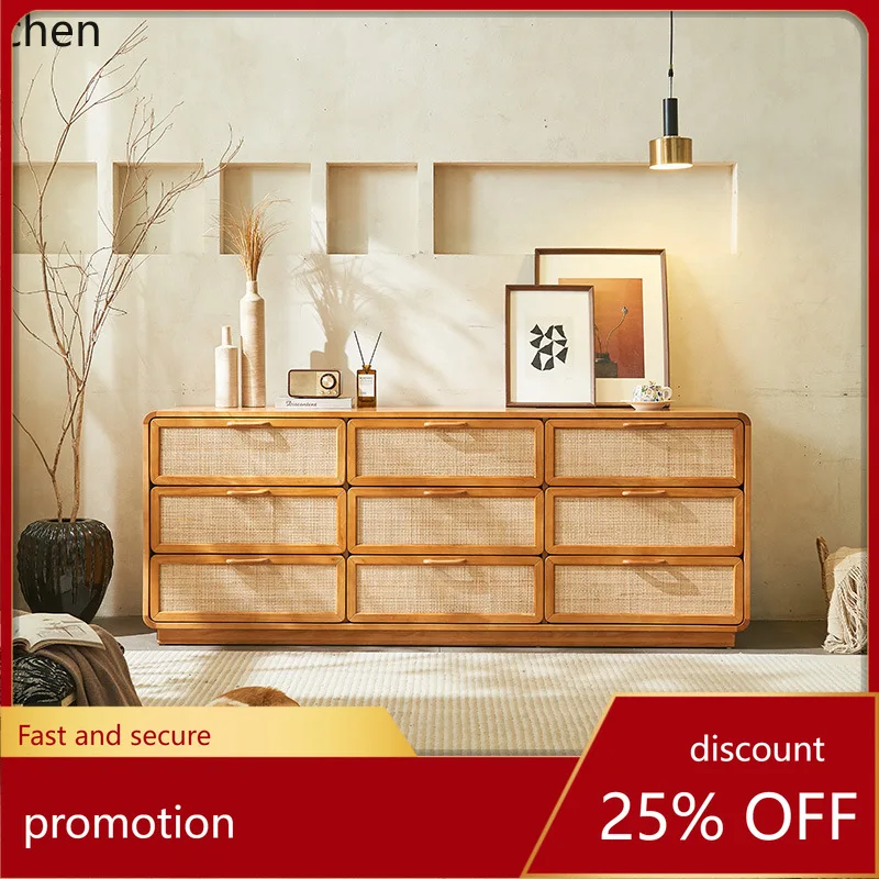 HXL Solid Wood Rattan Chest of Drawers Cherry Color Sideboard Storage Cabinet Entryway Cabinet 
HXL Solid Wood Rattan Chest of Drawers Cherry Color Sideboard Storage Cabinet Entryway Cabinet